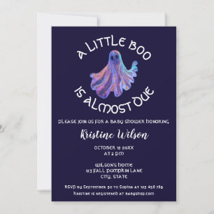 Cute Little Boo is Almost Due Baby Shower Invitation