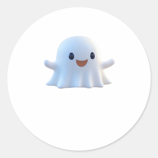 Cute Little Boo Retro Graphic Classic Round Sticker (Front)