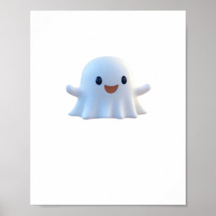 Cute Little Boo Retro Graphic Poster