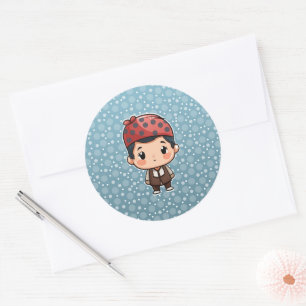 Cute little boy sticker