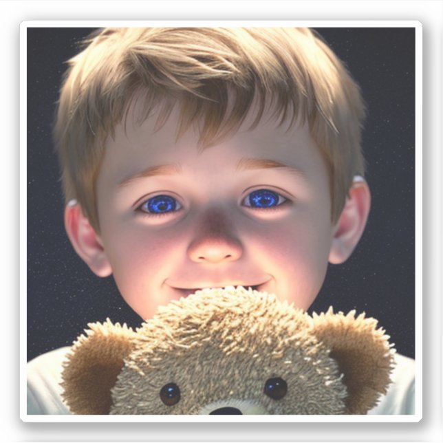 Cute Little Boy with Teddy Bear (Front)