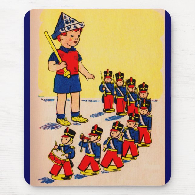 cute little boy with toy soldiers mouse mat (Front)