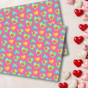 Cute Little Bright Hearts Valentine's day Tissue Paper
