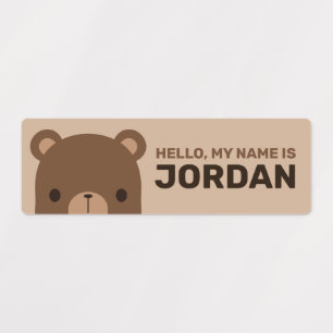 Cute Little Brown Bear with Personalised Name