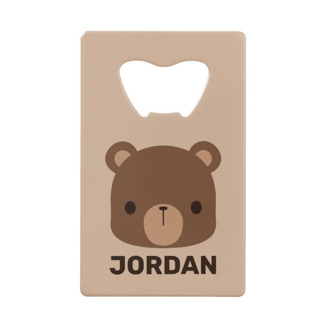 Cute Little Brown Bear with Personalised Name (Front)