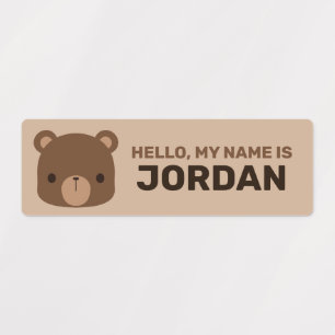 Cute Little Brown Bear with Personalised Name