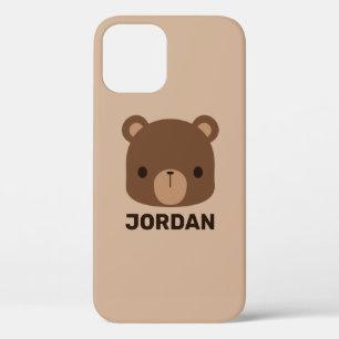 Cute Little Brown Bear with Personalised Name iPhone 12 Pro Case