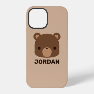 Cute Little Brown Bear with Personalised Name iPhone 12 Pro Case