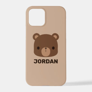 Cute Little Brown Bear with Personalised Name iPhone 12 Pro Case