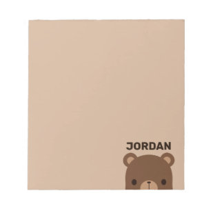 Cute Little Brown Bear with Personalised Name Note