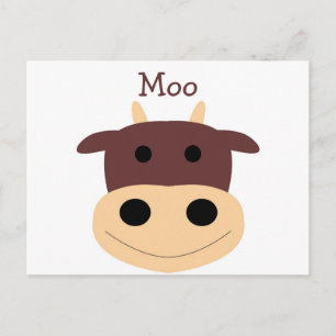 Cute little brown cow postcard