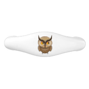 Cute Little Brown Owl Ceramic Drawer Pull