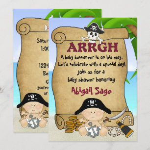 Cute Little Buccaneer Pirate Baby Shower Invitation