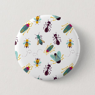 cute little bugs insects 6 cm round badge