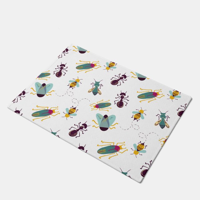 cute little bugs insects doormat (Angled)