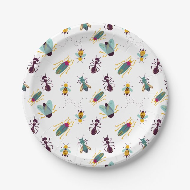 cute little bugs insects paper plate (Front)