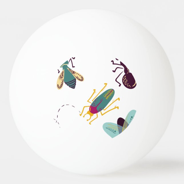 cute little bugs insects ping pong ball (Back)