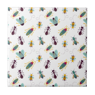 cute little bugs insects tile