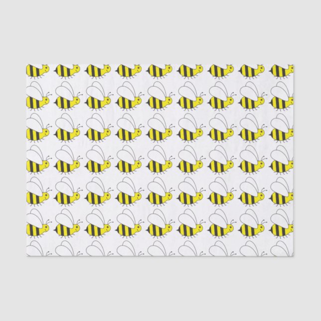 Cute Little Bumble Bee Cartoon Tissue Paper (Front)