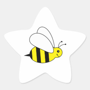 Cute Little Bumble Bee Honey Farm Star Sticker