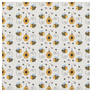 Cute Little Bumble Bee Pattern Fabric