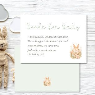 Cute Little Bunny Baby Shower Books For Baby Enclosure Card