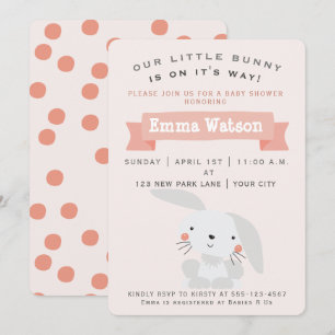 Cute Little Bunny - Baby Shower Invitation