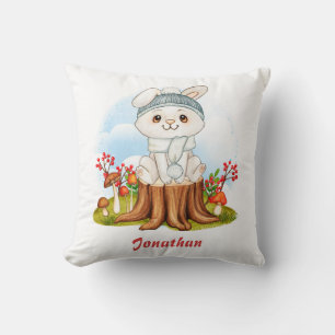 Cute Little Bunny Fall Nursery Decor Cushion