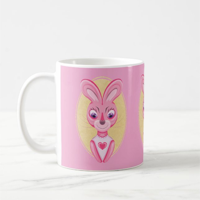 Cute little bunny girl cartoon  coffee mug (Left)