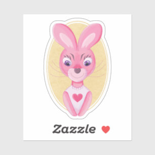 Cute little bunny girl cartoon sticker