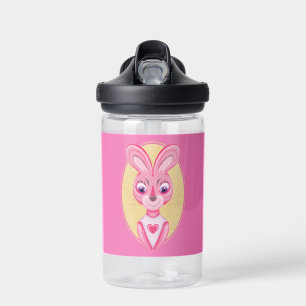Cute little bunny girl cartoon  water bottle
