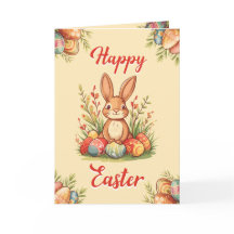 Cute Little Bunny Happy Easter Holiday Card
