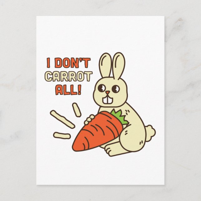 Cute Little Bunny Holding Its Carrot Postcard (Front)
