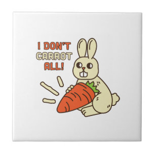 Cute Little Bunny Holding Its Carrot Tile