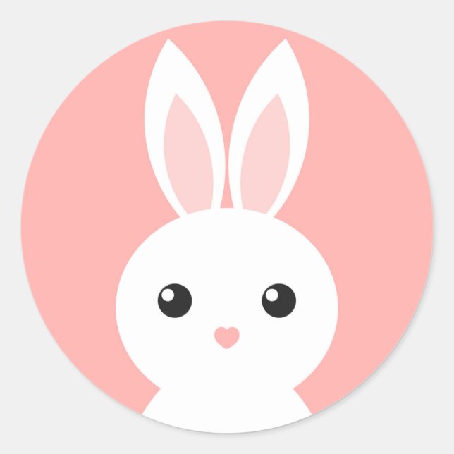 Cute little bunny pink Sticker (Front)
