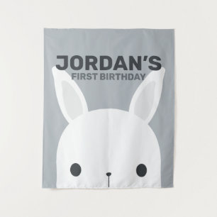 Cute Little Bunny Rabbit Birthday Tapestry