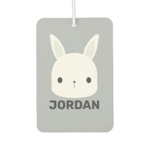 Cute Little Bunny Rabbit with Personalised Name Car Air Freshener