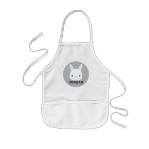 Cute Little Bunny Rabbit with Personalised Name Kids Apron
