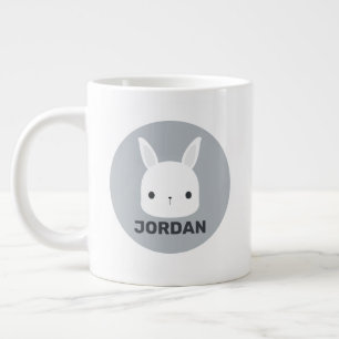 Cute Little Bunny Rabbit with Personalised Name Large Coffee Mug
