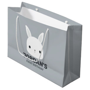 Cute Little Bunny Rabbit with Personalised Name Large Gift Bag