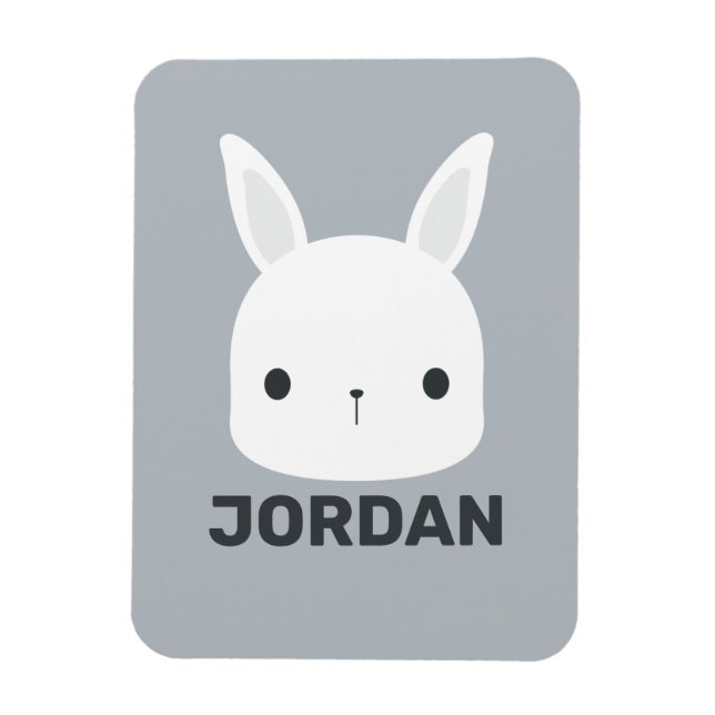Cute Little Bunny Rabbit  with Personalised Name Magnet (Vertical)