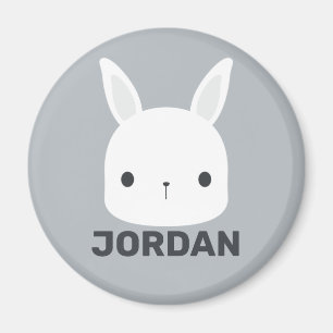 Cute Little Bunny Rabbit with Personalised Name Magnet