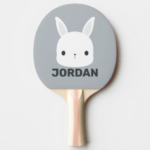 Cute Little Bunny Rabbit with Personalised Name Ping Pong Paddle