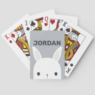Cute Little Bunny Rabbit with Personalised Name Playing Cards