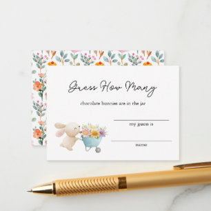 Cute Little Bunny Wildflowers Guess How Many  Enclosure Card