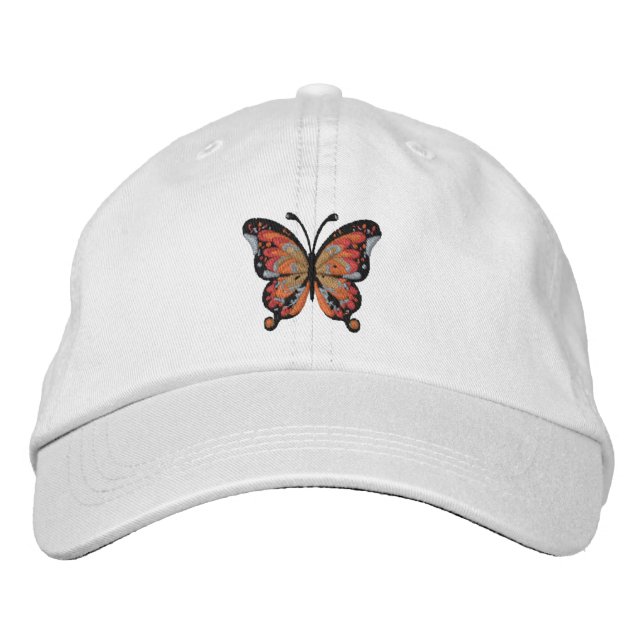 Cute Little Butterfly Embroidered Hat (Front)
