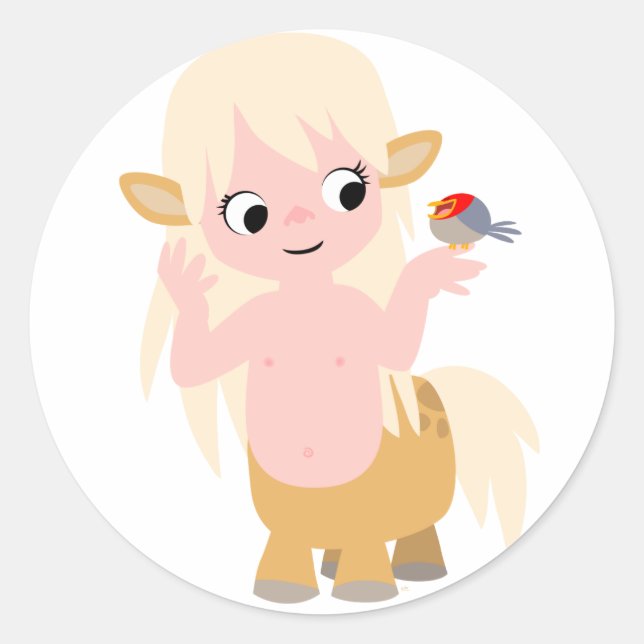 Cute Little Cartoon Centauress Baby T-Shirt Classic Round Sticker (Front)