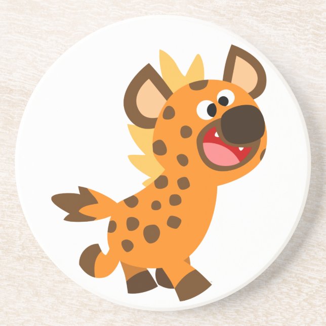 Cute Little Cartoon Hyena Coaster (Front)