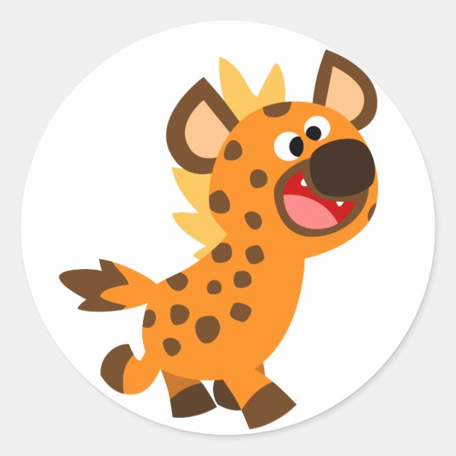 Cute Little Cartoon Hyena Sticker (Front)