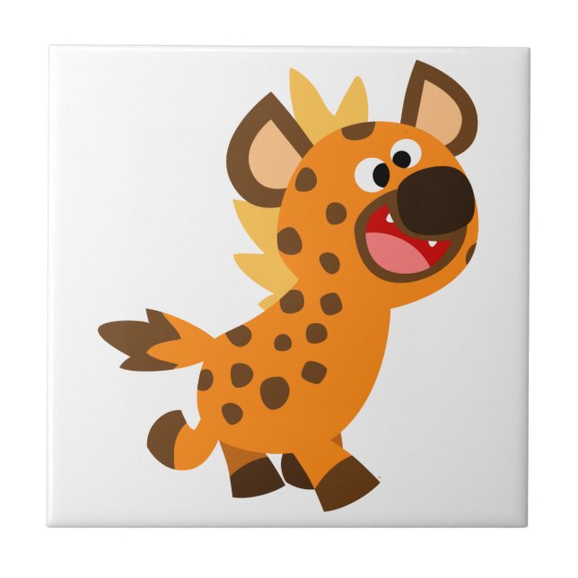Cute Little Cartoon Hyena Tile (Front)